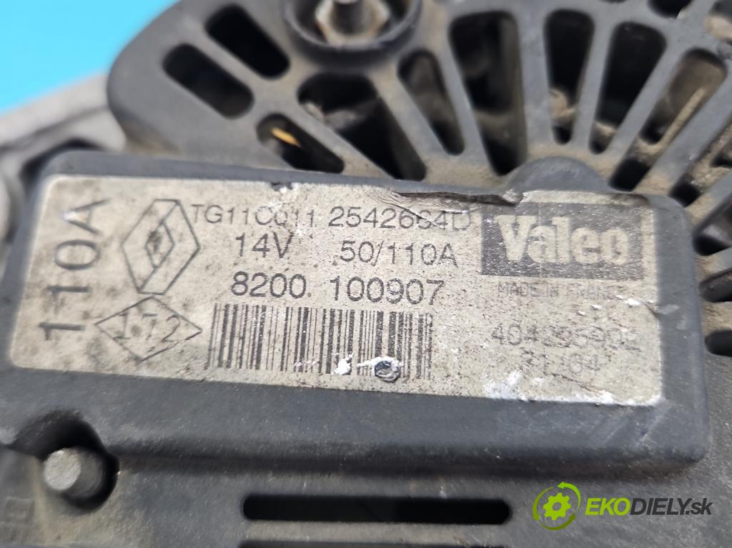 Renault Scenic II 2003-2009 1.6 16V 113 HP manual 83 kW 1598 cm3 5- Alternator 8200100907 (Alternátory)