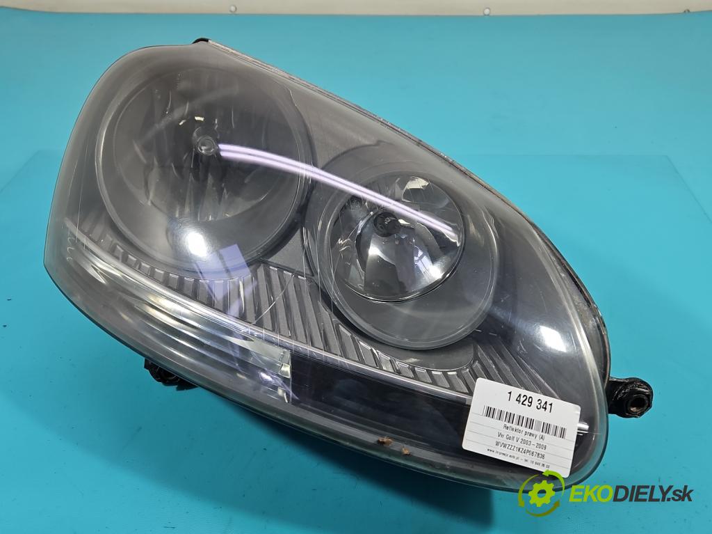 Vw Golf V 2003-2009 1.4 FSI 90 HP manual 66 kW 1390 cm3 3- Reflektor: pravý  (Pravé)