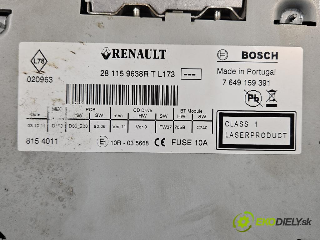 Renault Scenic III 2009-2016 1.6 dci 131 HP manual 96 kW 1598 cm3 5- Radio originál 281159638R