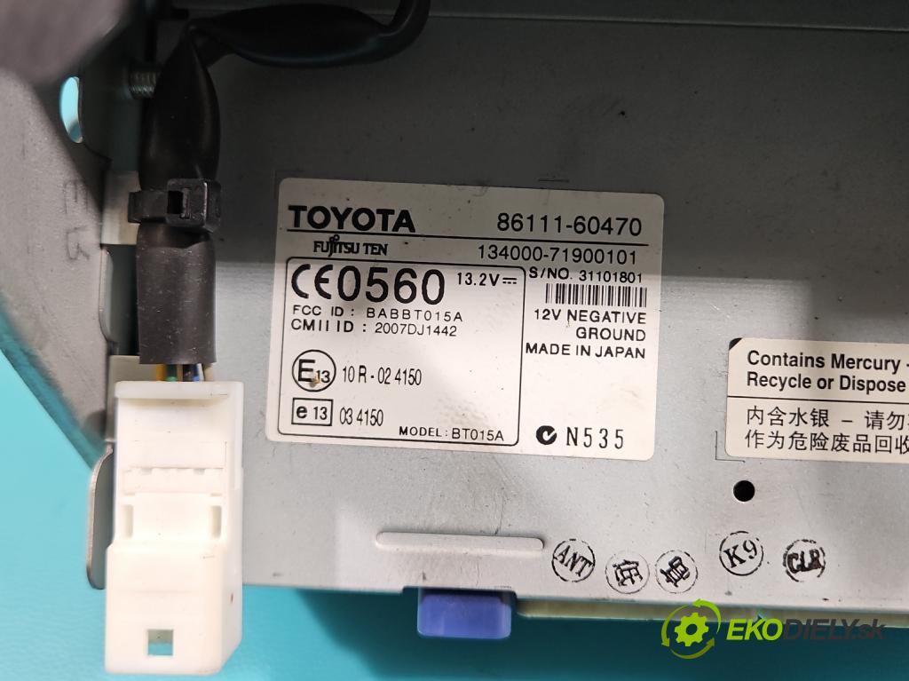 Toyota Land Cruiser J200 2007- 4.5 V8 D4D 286 HP automatic 210 kW 4461 cm3 5- Zobrazit: 86111-60470 (Prístrojová doska, displej)