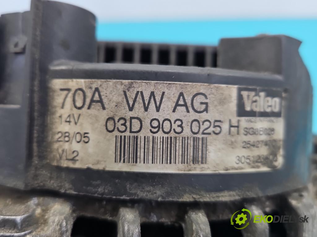 Vw Fox 1.2 6v 54 HP manual 40 kW 1198 cm3 3- Alternator 03D903025H (Alternátory)