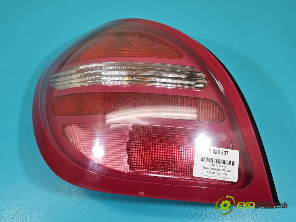 Nissan Almera N16 2000-2006 1.5 16V 90 HP manual 66 kW 1498 cm3 3- svetlo / reflektor zadné ľavé  (Kľučka dverí ostatné)