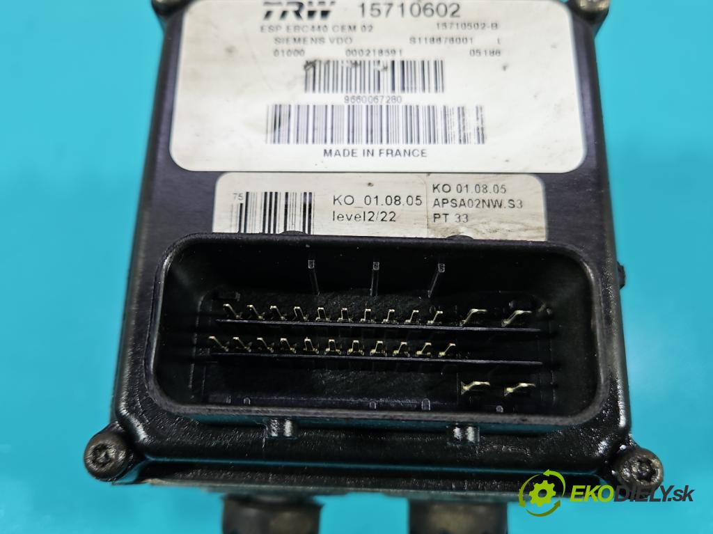 Peugeot 407 2.0 hdi 136 HP manual 100 kW 1997 cm3 5- čerpadlo abs 15710602 (Pumpa ABS)