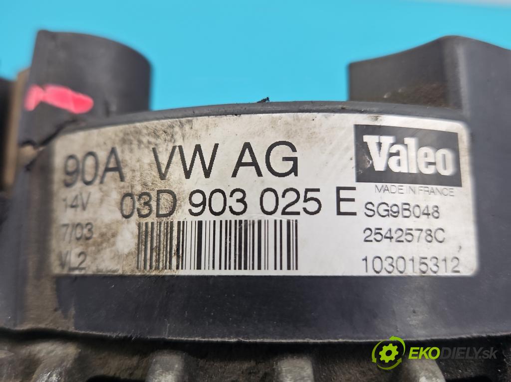 Vw Polo IV 9N 2001-2009 1.2 6V (AWY) 54 HP manual 40 kW 1198 cm3 3- Alternator 03D903025E (Alternátory)