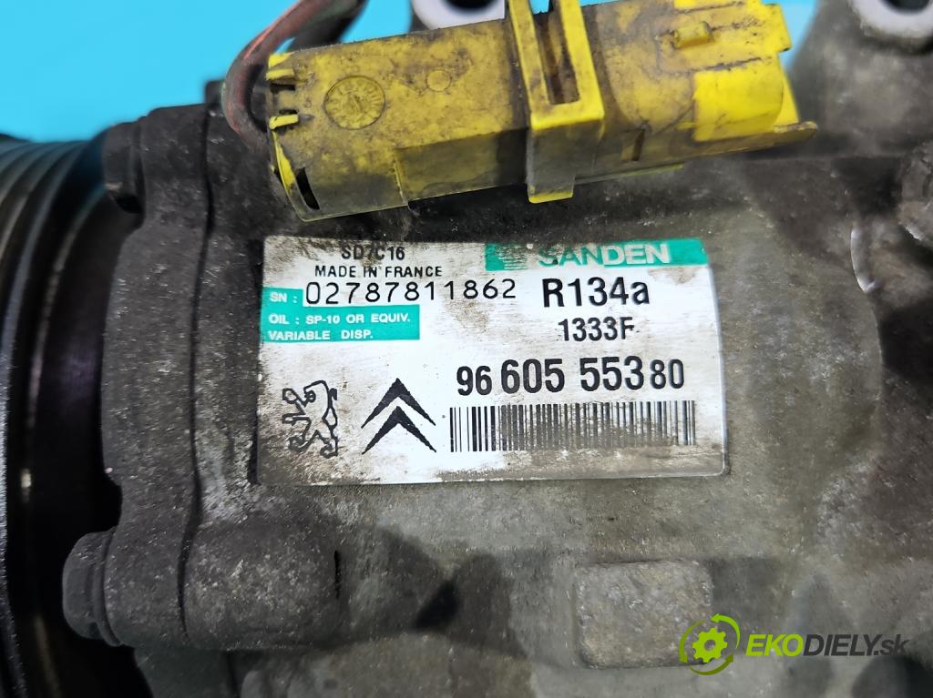 Citroen C5 II 2008-2017 2.0 HDi 136 HP automatic 100 kW 1997 cm3 5- Kompresor: klimatizácie 9660555380 (Kompresory klimatizácie)
