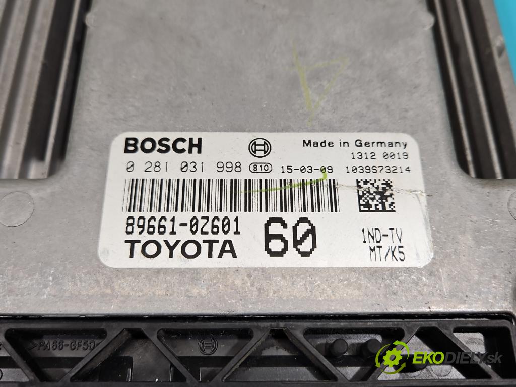 Toyota Auris II 2012-2018 1.4 D4D 90 HP manual 66 kW 1364 cm3 5- riadiaca jednotka motora 0281031998