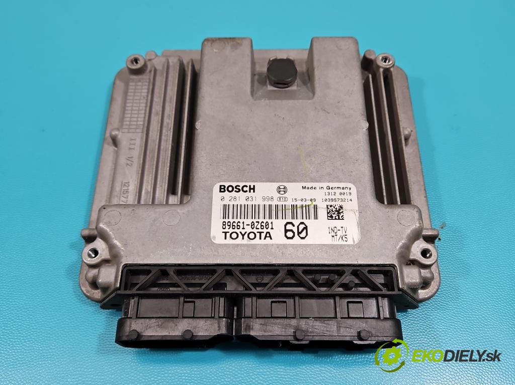 Toyota Auris II 2012-2018 1.4 D4D 90 HP manual 66 kW 1364 cm3 5- riadiaca jednotka motora 0281031998