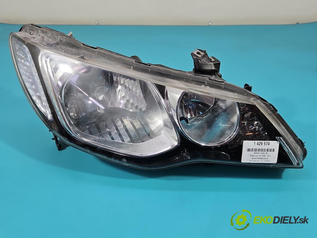 Honda Civic VIII 2006-2011 1.8 16V 140 HP manual 103 kW 1799 cm3 4- Reflektor: pravý  (Pravé)