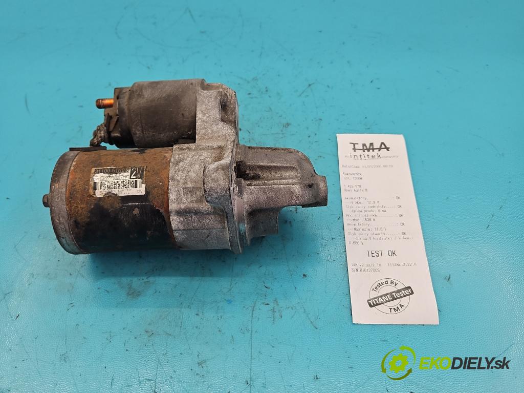 Opel Agila B 2008-2014 1.0 65 HP manual 48 kW 996 cm3 5- štartér 31100-51K0 (Štartéry)