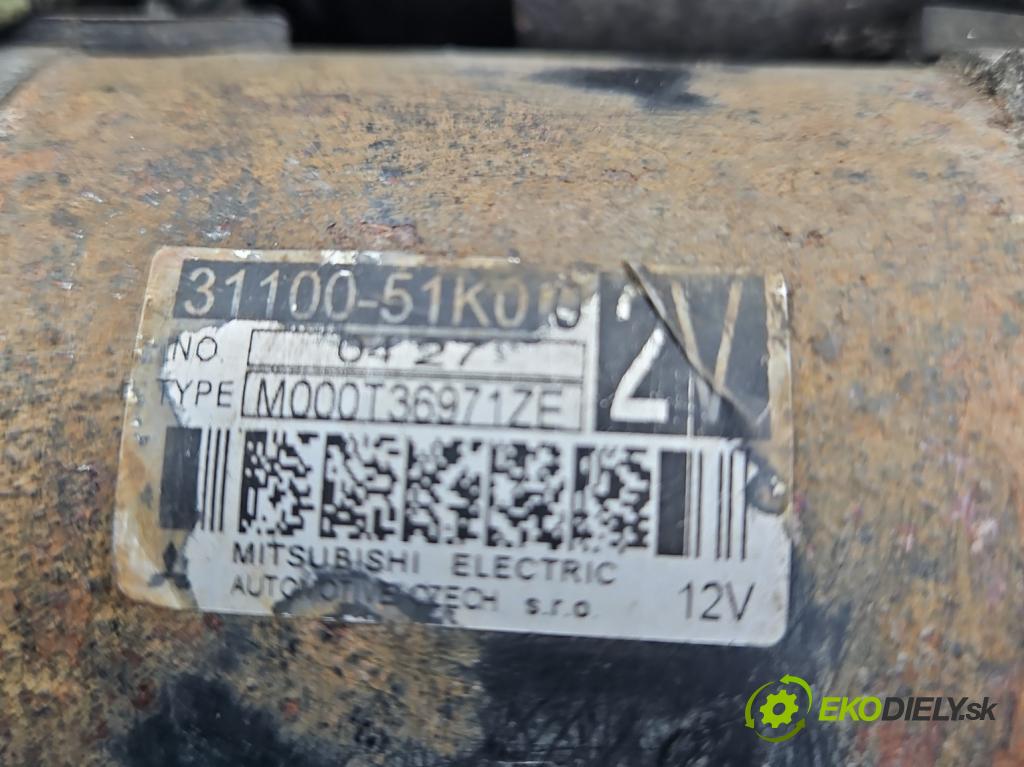Opel Agila B 2008-2014 1.0 65 HP manual 48 kW 996 cm3 5- štartér 31100-51K0 (Štartéry)