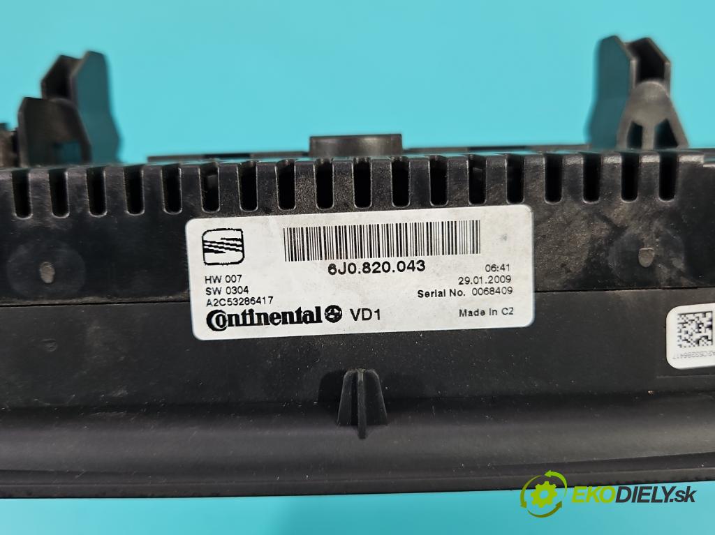 Seat Ibiza IV 6J 2008-2017 1.6 16V 105 HP automatic 77 kW 1598 cm3 5- panel kúrenia 6J0820043