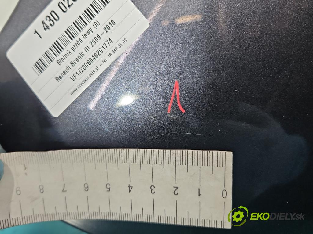 Renault Scenic III 2009-2016 1.6 dci 131 hp manual 96 kW 1598 cm3 5- blatnik přední levý 631010010R (Predné ľavé)