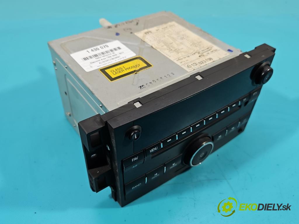 Chevrolet Aveo T250 2006-2011 1,2.0 8V 72 HP manual 53 kW 1150 cm3 4- Radio originál 96628256