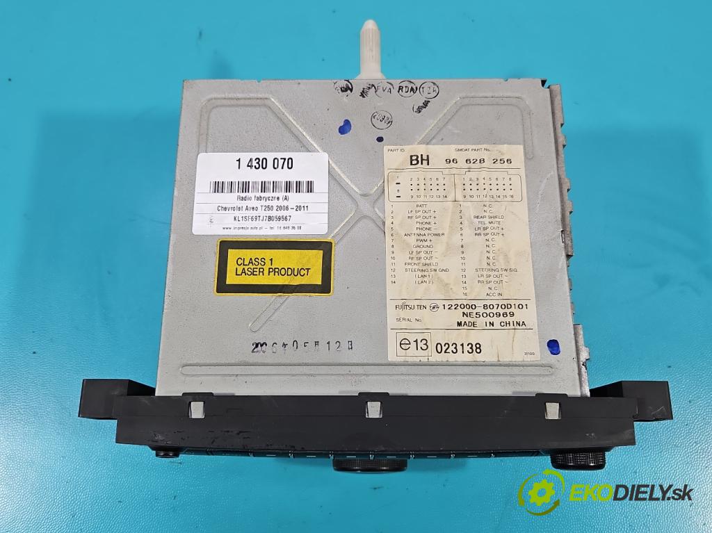Chevrolet Aveo T250 2006-2011 1,2.0 8V 72 HP manual 53 kW 1150 cm3 4- Radio originál 96628256