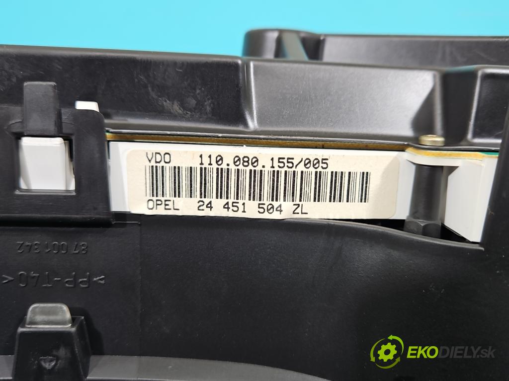 Opel Astra II 1998-2009 1.6 8V 84KM manual 62 kW 1598 cm3 5- prístrojovka/ budíky 24451504ZL (Prístrojové dosky, displeje)