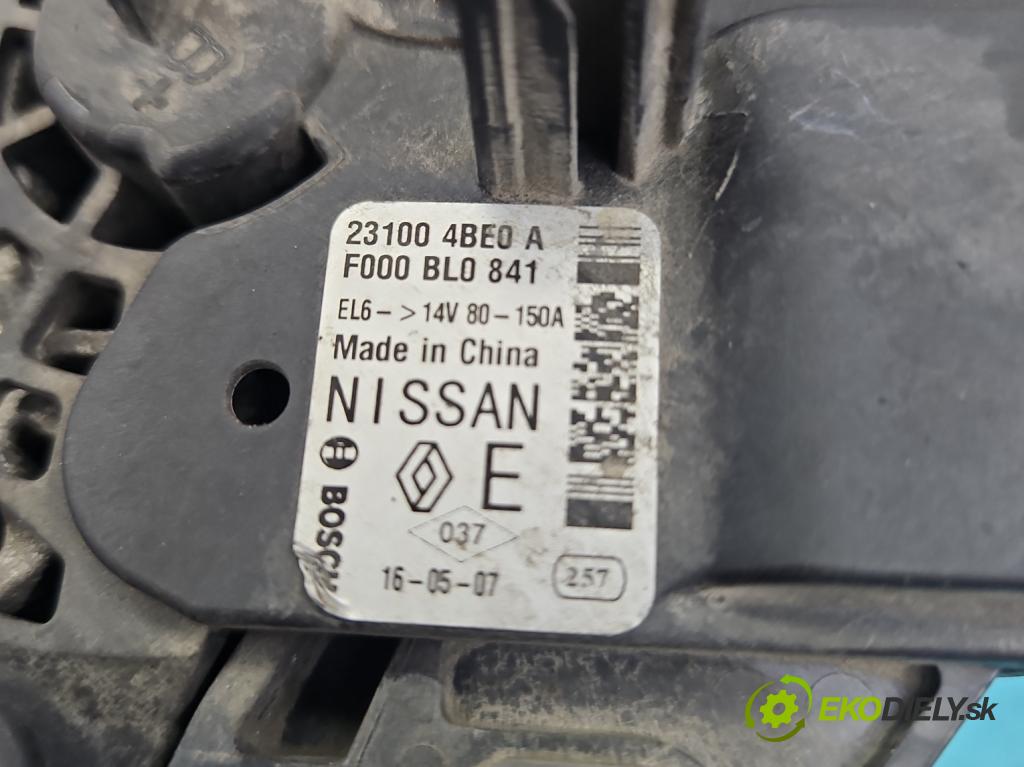 Nissan X-trail III T32 2013-2021 1.6 dci 131 HP manual 96 kW 1598 cm3 5- Alternator 23100-4BE0A (Alternátory)