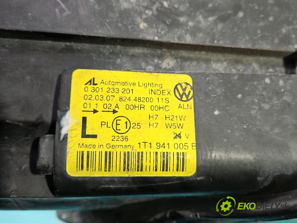 Vw Touran I 2003-2015 2.0 tdi 136 HP manual 100 kW 1968 cm3 5- Reflektor: ľavý 1T0941005B (Kľučka dverí ostatné)