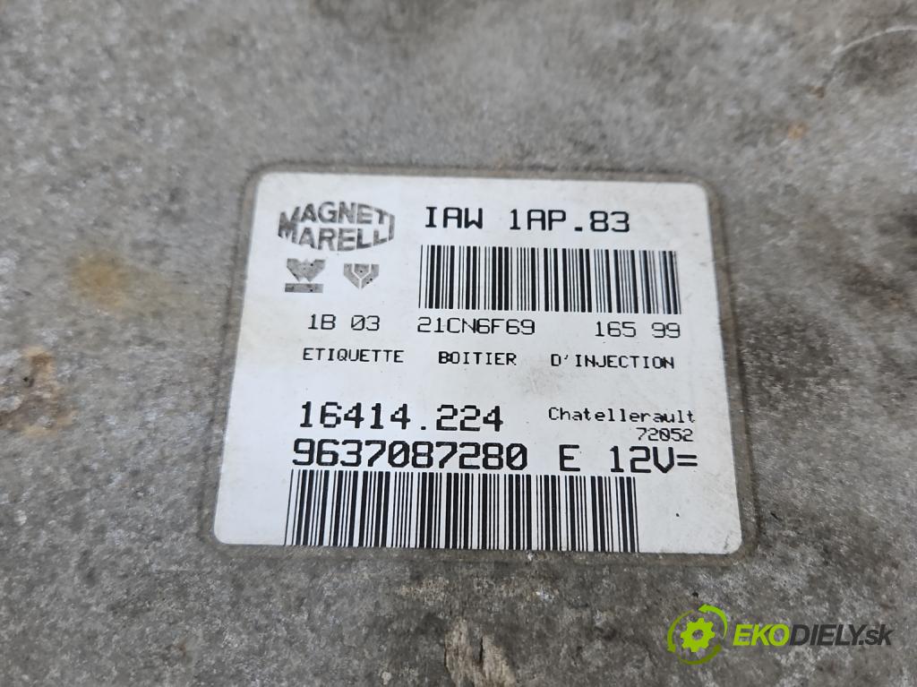 Peugeot 206 1.1 8V 60 HP manual 44 kW 1124 cm3 5- riadiaca jednotka motora 9637087280