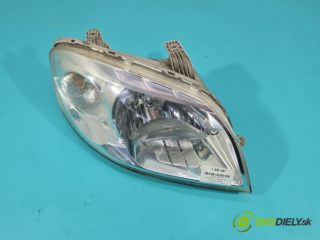 Chevrolet Aveo T250 2006-2011 1,2.0 8V 72 HP manual 53 kW 1150 cm3 4- Reflektor: pravý  (Svetlo predné pravé)