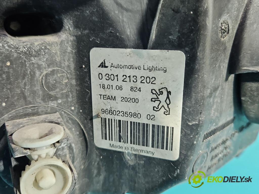 Peugeot 407 1.6 hdi 109 HP manual 80 kW 1560 cm3 4- Reflektor: pravý 9660235980 (Svetlo predné pravé)