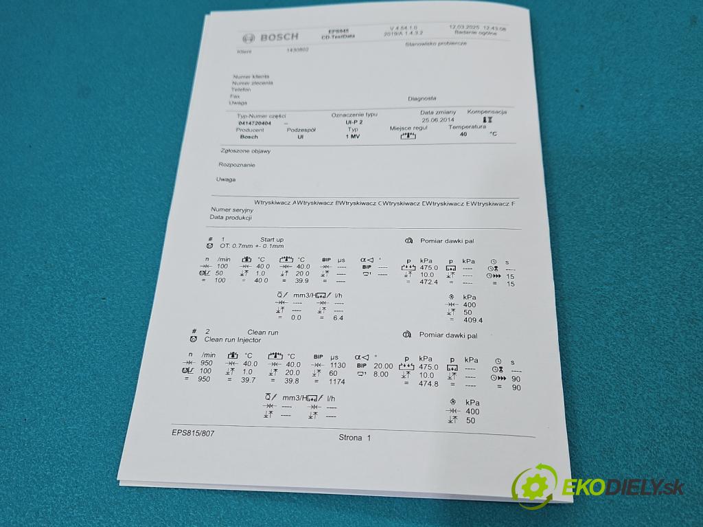 Vw Touran I 2003-2015 2.0 tdi 136 HP manual 100 kW 1968 cm3 5- vstrekovacie čerpadlo 0414720404 (Vstrekovač paliva)
