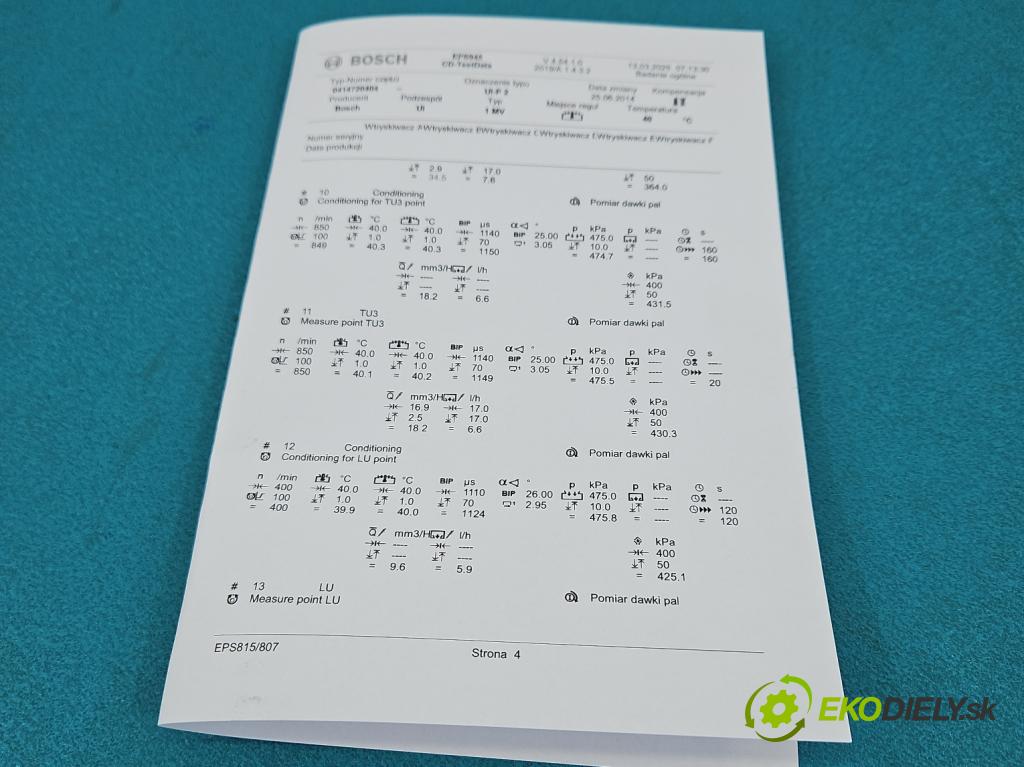 Vw Touran I 2003-2015 2.0 tdi 136 HP manual 100 kW 1968 cm3 5- vstrekovacie čerpadlo 0414720404 (Vstrekovač paliva)