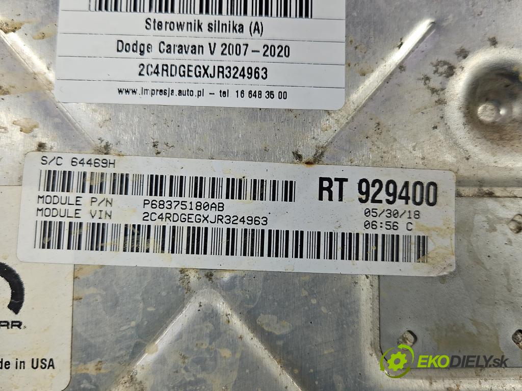 Dodge Caravan V 2007-2020 3.6 V6 automatic 211 kW 3605 cm3 5- riadiaca jednotka motora P68243295AB