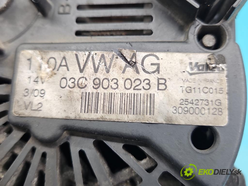 Seat Ibiza IV 6J 2008-2017 1.6 16V 105 HP automatic 77 kW 1598 cm3 5- Alternator 03C903023B (Alternátory)