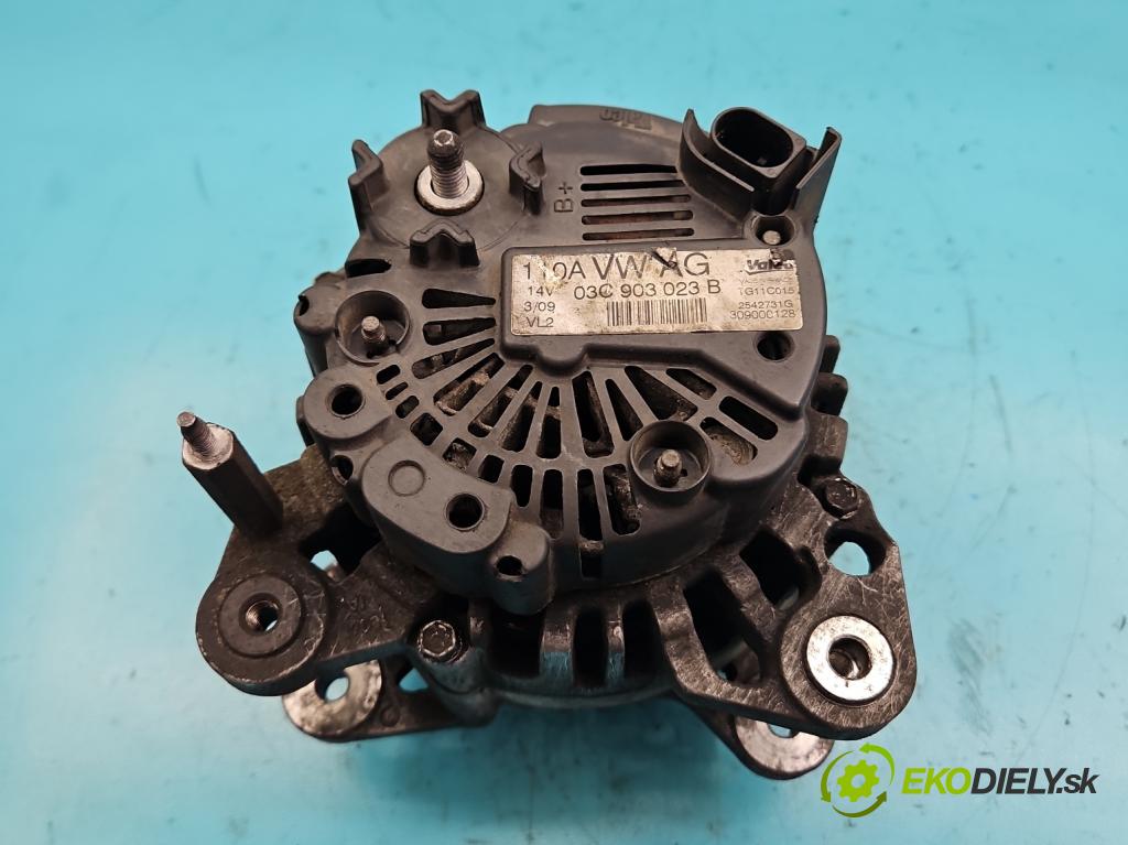 Seat Ibiza IV 6J 2008-2017 1.6 16V 105 HP automatic 77 kW 1598 cm3 5- Alternator 03C903023B (Alternátory)