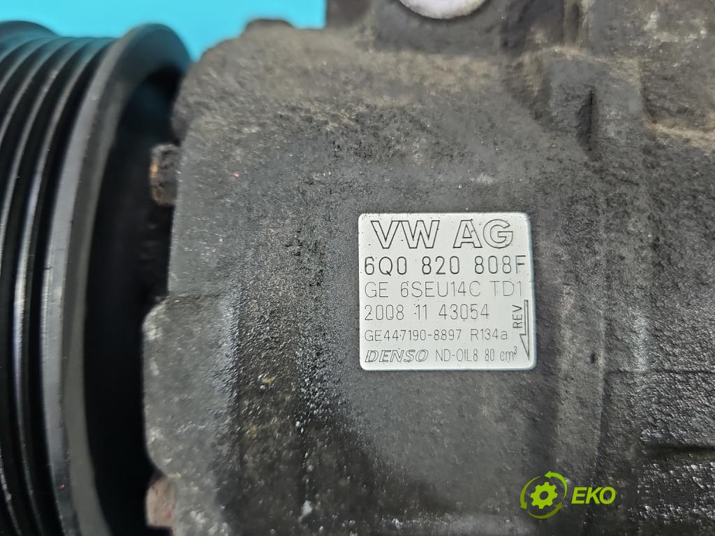 Seat Ibiza IV 6J 2008-2017 1.6 16V 105 HP automatic 77 kW 1598 cm3 5- Kompresor: klimatizácie 6Q0820808F (Kompresory klimatizácie)
