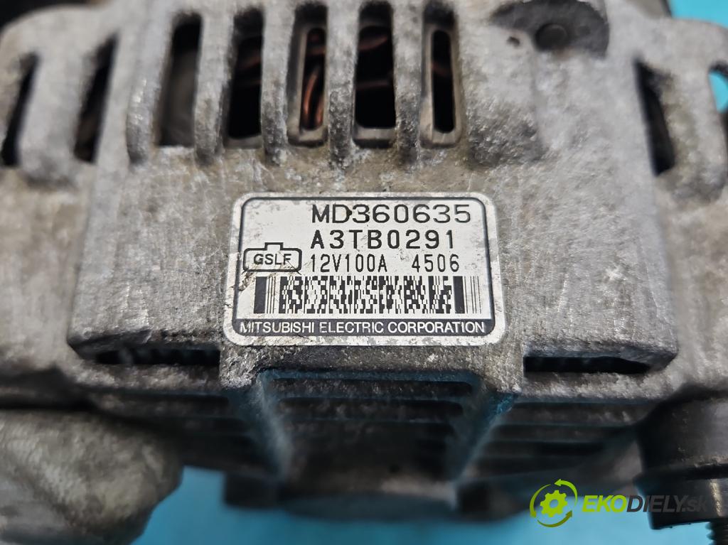 Mitsubishi Pajero Pinin 1998-2007 1.8 16v 120 HP manual 88 kW 1834 cm3 3- Alternator MD360635 (Alternátory)