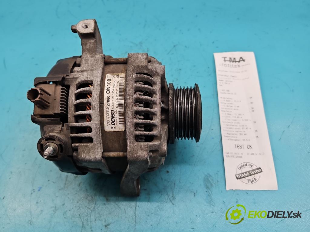 Toyota Auris II 2012-2018 1.4 D4D 90 HP manual 66 kW 1364 cm3 5- Alternator 27060-ON100 (Alternátor)