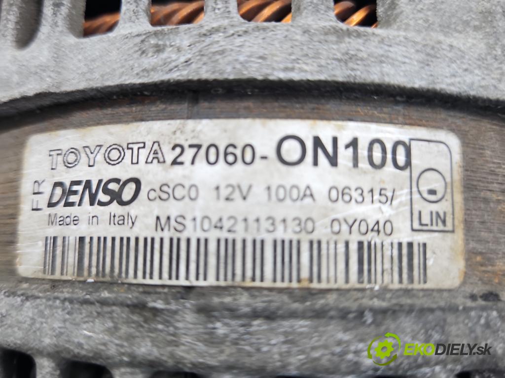 Toyota Auris II 2012-2018 1.4 D4D 90 HP manual 66 kW 1364 cm3 5- Alternator 27060-ON100 (Alternátor)