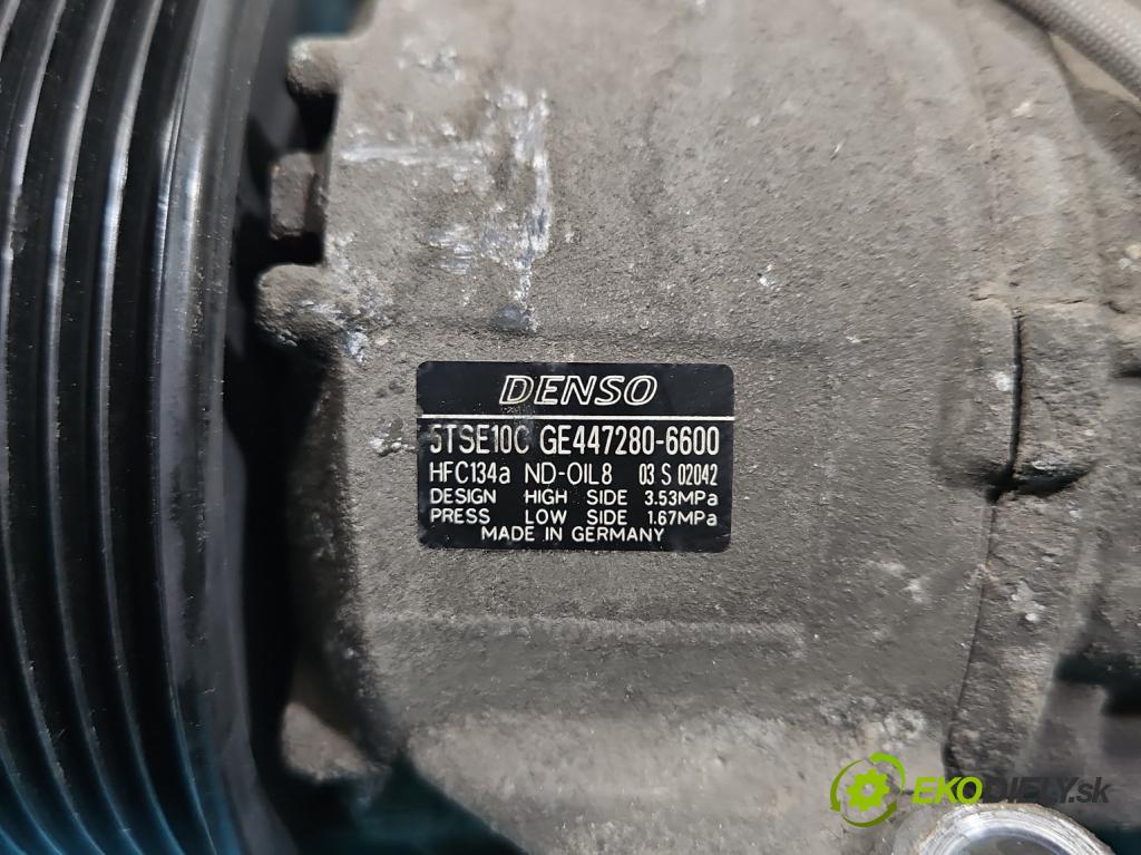 Toyota Auris II 2012-2018 1.4 D4D 90 HP manual 66 kW 1364 cm3 5- Kompresor: klimatizácie GE447280-6600 (Kompresory klimatizácie)