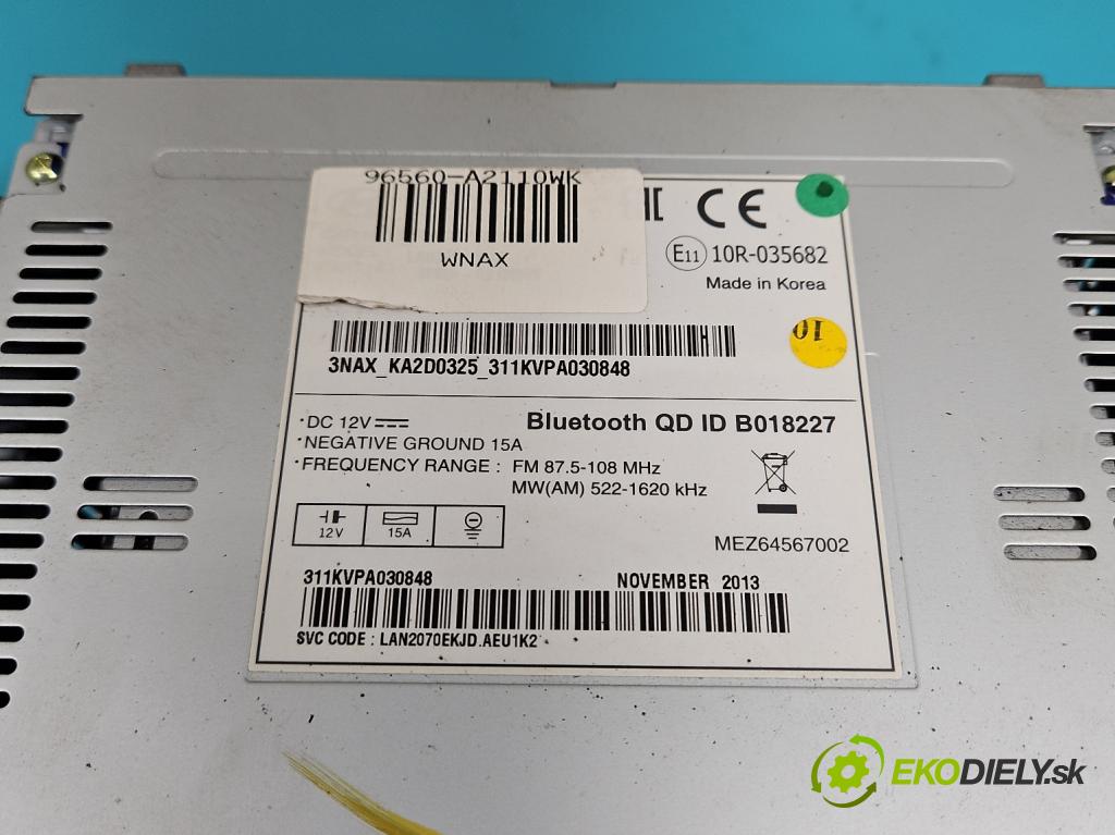 Kia Ceed II 2012-2018 1.6 GDI 135 HP automatic 99 kW 1591 cm3 5- Radio originál 96560-A2110WK