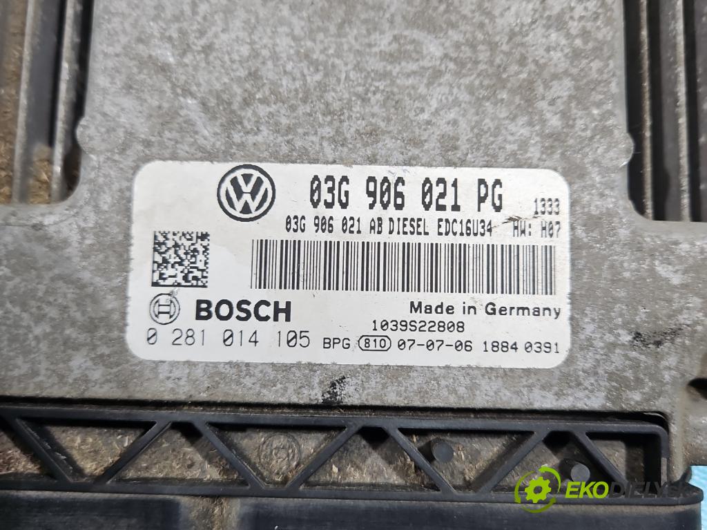 Seat Altea 1.9 tdi 105 HP manual 77 kW 1896 cm3 5- riadiaca jednotka motora 03G906021PG
