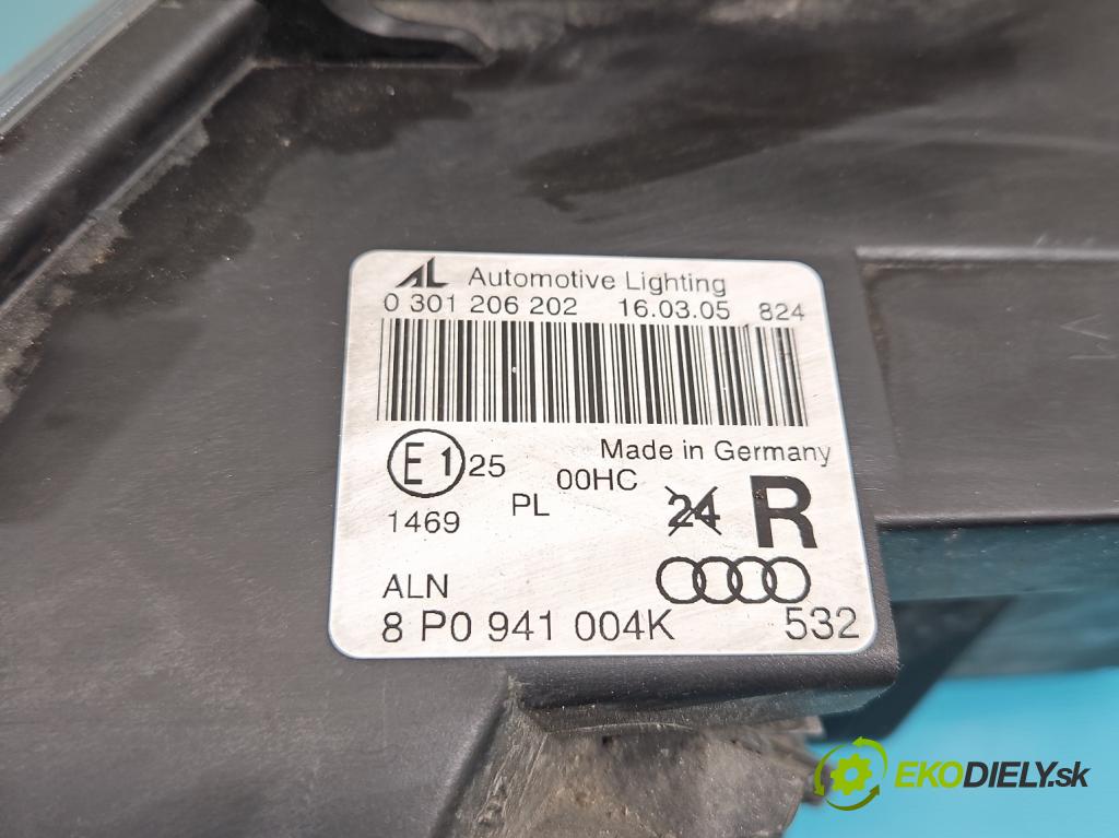 Audi A3 8P 2003-2012 2.0 FSI 150 HP manual 110 kW 1984 cm3 3- Reflektor: pravý 8P0941004K (Pravé)