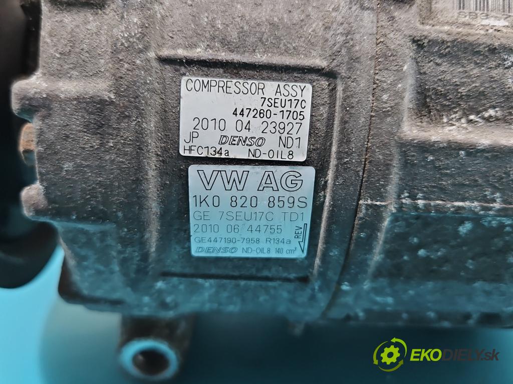 Audi A3 8P 2003-2012 2.0 FSI 150 HP manual 110 kW 1984 cm3 3- Kompresor: klimatizácie 1K0820859S (Kompresory klimatizácie)