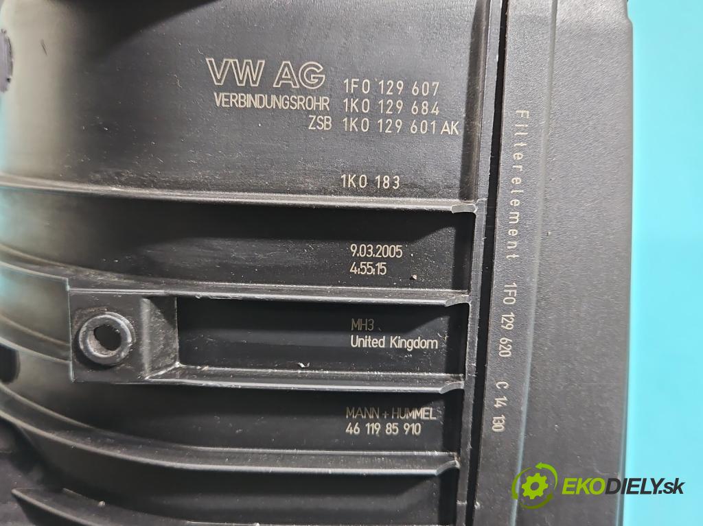 Audi A3 8P 2003-2012 2.0 FSI 150 HP manual 110 kW 1984 cm3 3- obal filtra vzduchu 1F0129620 (Obal filtra vzduchu)
