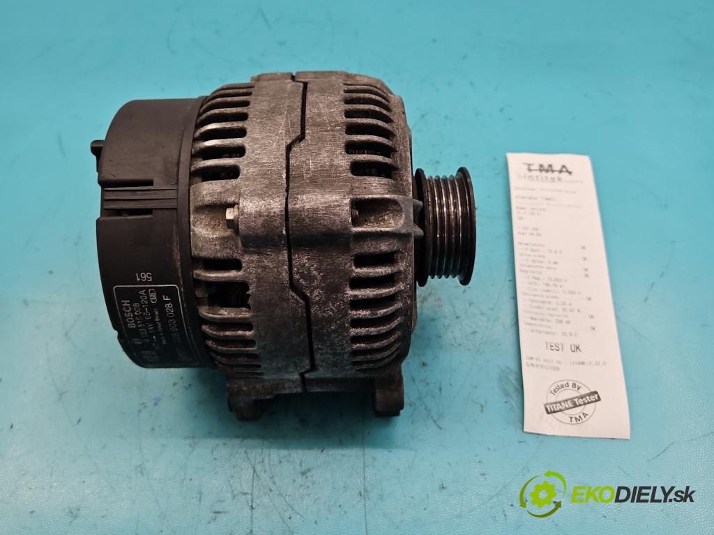 Audi A4 B5 1994-2001 1.9 tdi 90 HP manual 66 kW 1896 cm3 4- Alternator 0123515008 (Alternátory)