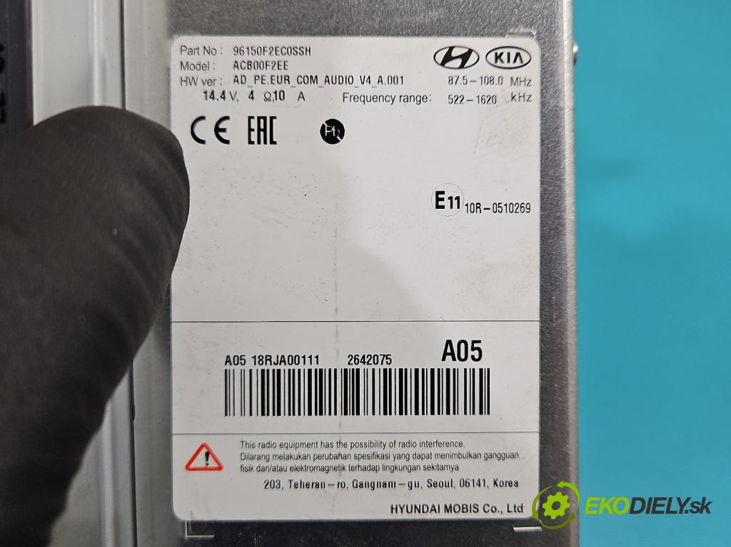 Hyundai Elantra VI 2015-2020 1.6 16V 128 HP manual 93,8 kW 1591 cm3 4- Radio originál 96150F2EC0SSH