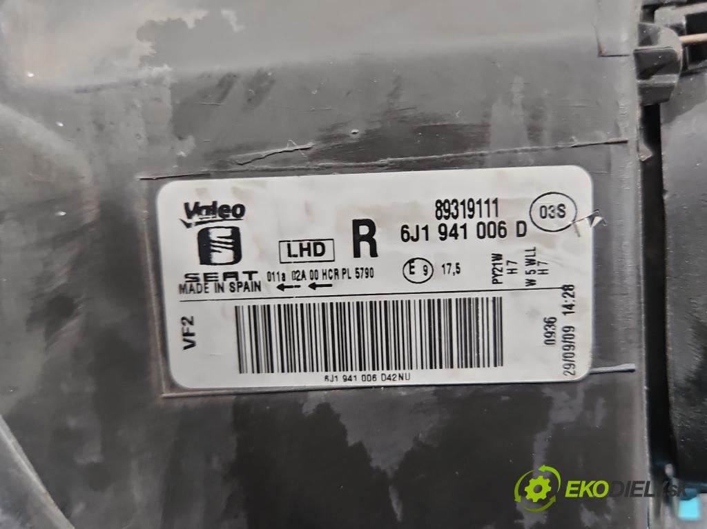 Seat Ibiza IV 6J 2008-2017 1.6 tdi 90 HP manual 66 kW 1598 cm3 5- Reflektor: pravý 6J1941006D (Pravé)