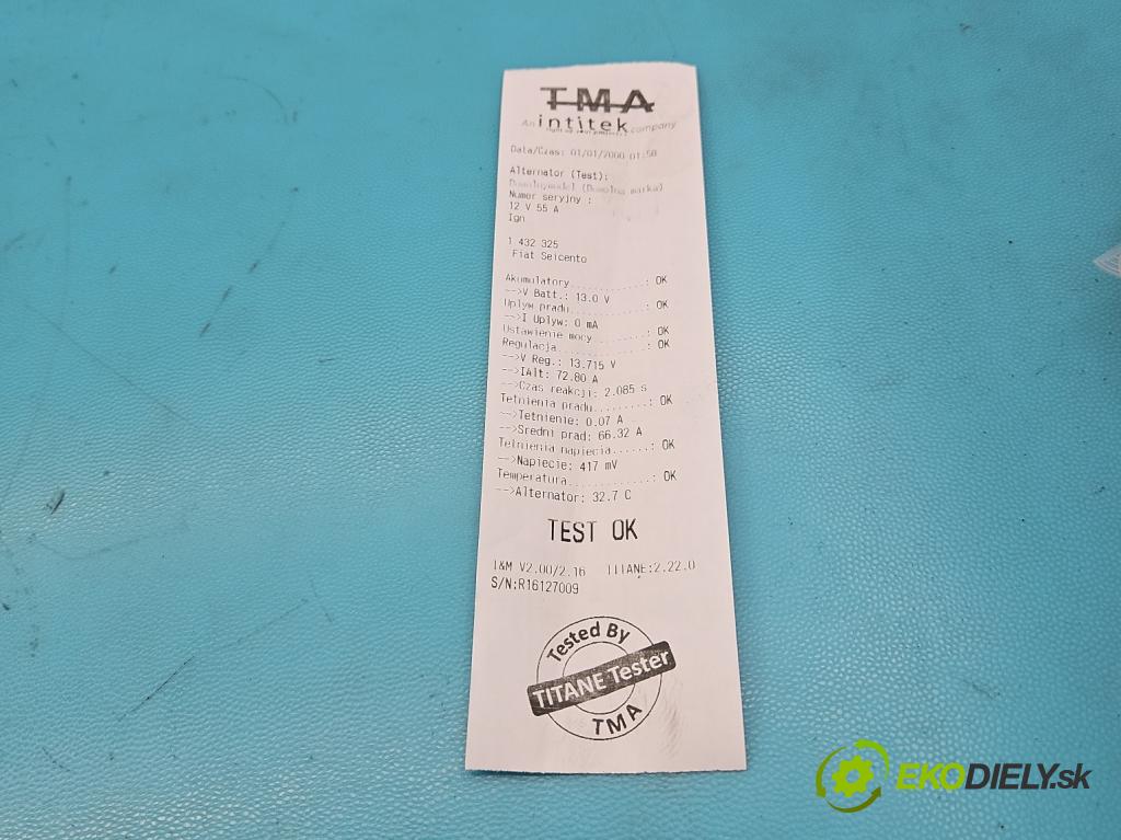 Fiat Seicento 0.9 39 HP manual 29 kW 899 cm3 3- Alternator  (Alternátory)