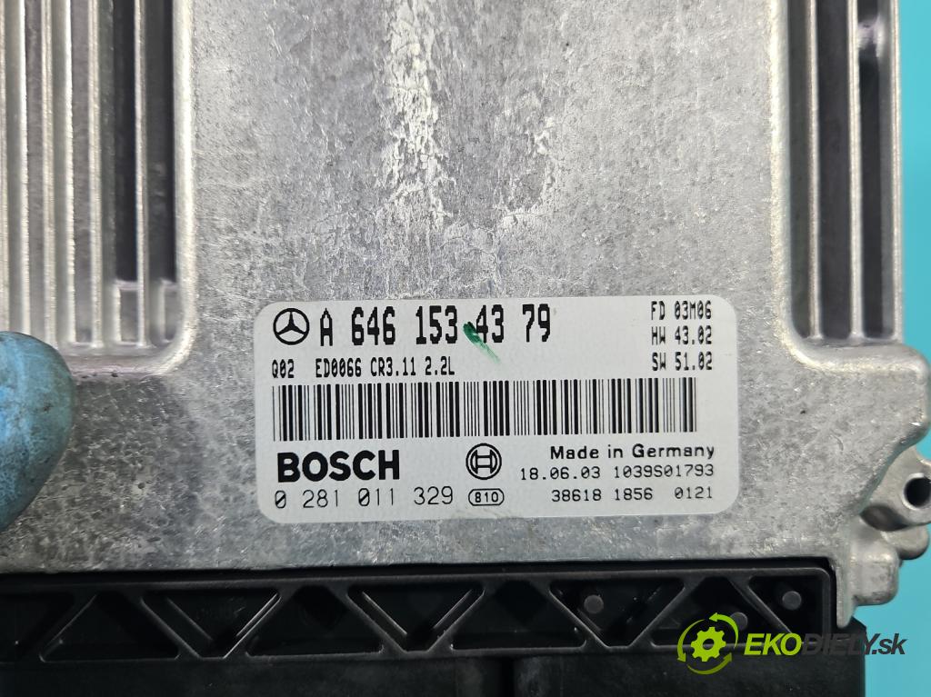 Mercedes E W211 2002-2009 2,2.0 cdi 122 HP manual 90 kW 2148 cm3 4- riadiaca jednotka motora A6461534379