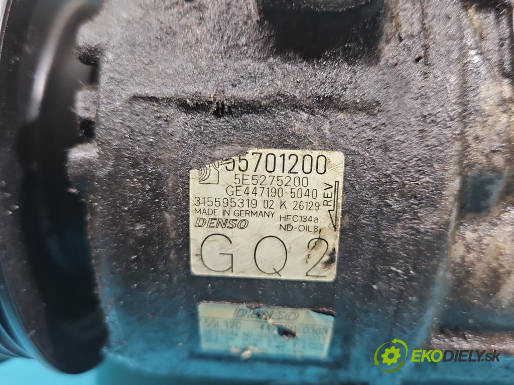 Opel Corsa D 2006-2014 1.4 16V 90 HP manual 66 kW 1364 cm3 5- Kompresor: klimatizácie 55701200 (Kompresory klimatizácie)