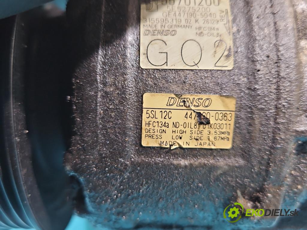 Opel Corsa D 2006-2014 1.4 16V 90 HP manual 66 kW 1364 cm3 5- Kompresor: klimatizácie 55701200 (Kompresory klimatizácie)