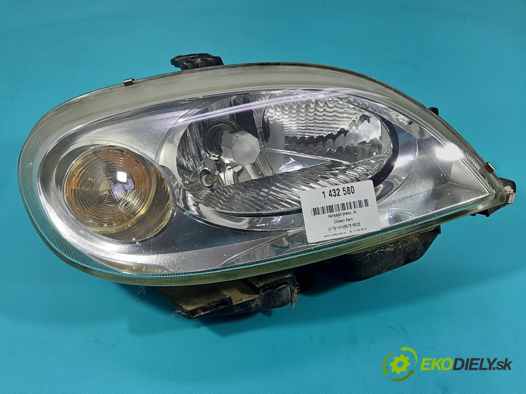 Citroen Saxo 1.1 8V 60 HP manual 44 kW 1124 cm3 5- Reflektor: pravý 9636331680 (Svetlo predné pravé)