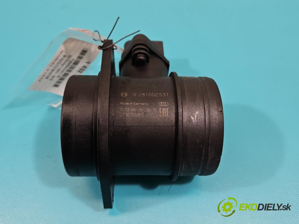 Vw Touran I 2003-2015 1.9 tdi 105 HP manual 77 kW 1896 cm3 5- průtokoměr: 0281002531 (Váhy vzduchu)