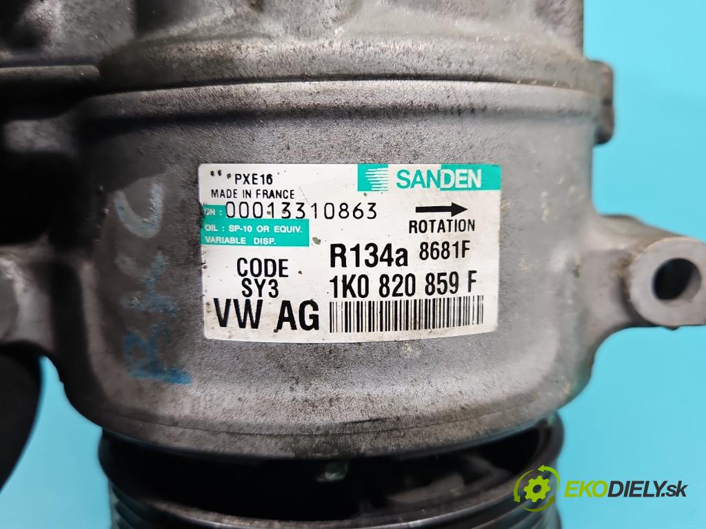 Vw Touran I 2003-2015 1.9 tdi 105 HP manual 77 kW 1896 cm3 5- Kompresor: klimatizácie 1K0820859F (Kompresory klimatizácie)