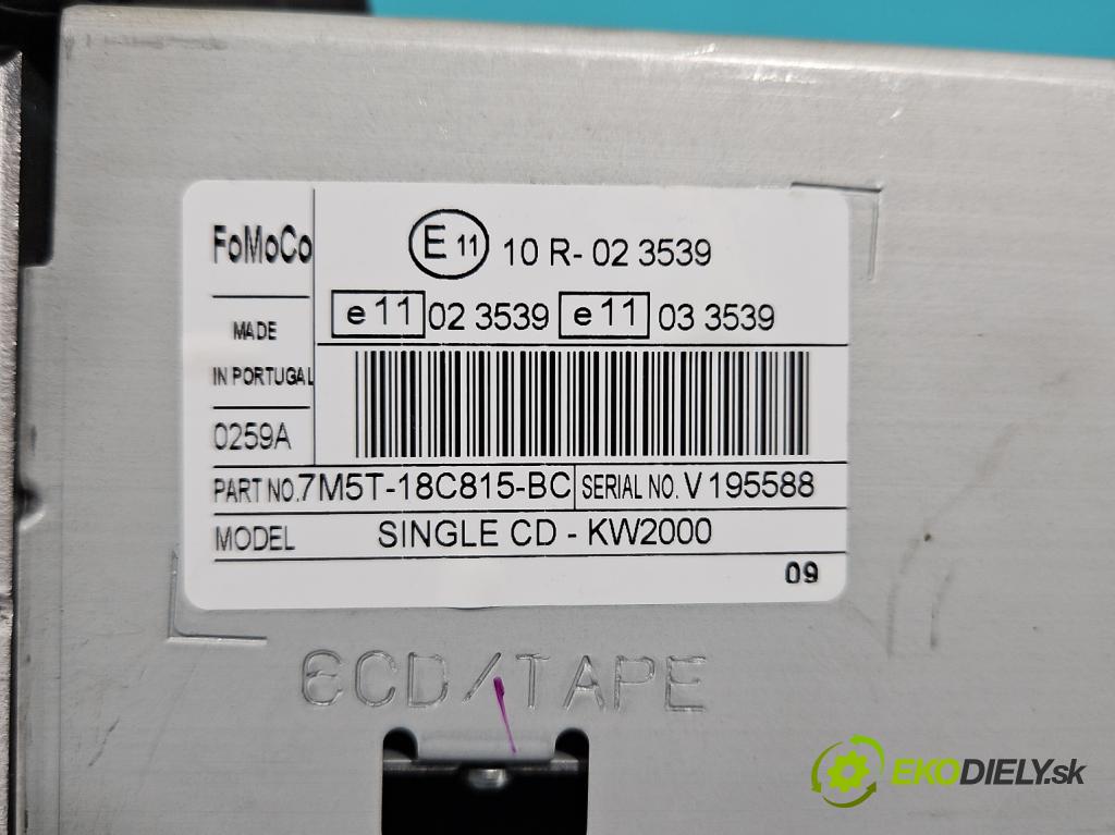 Ford Focus Mk2 2004-2011 1.6 tdci 90 HP manual 66 kW 1560 cm3 5- Radio originál 7M5T-18C815-BC